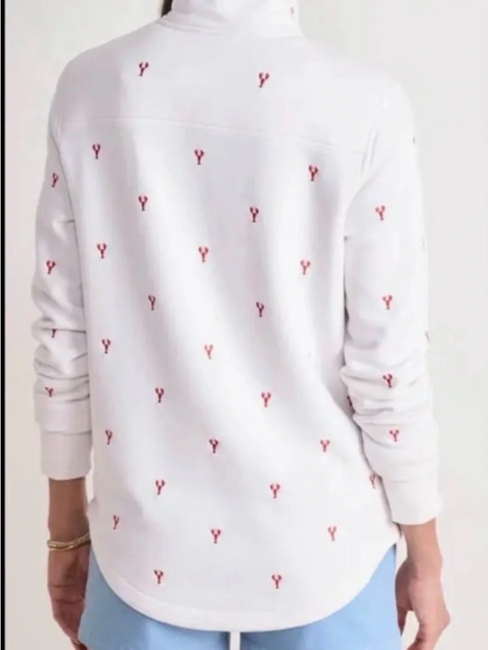 Vineyard Vines Dreamcloth Quarter Zip Pullover with lobster embroidery - Picture 2 of 10